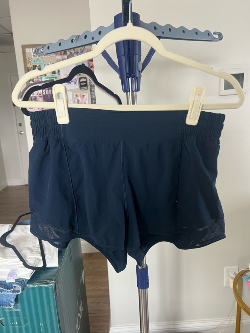 lululemon athletica Navy Athletic Shorts with Mesh Trim